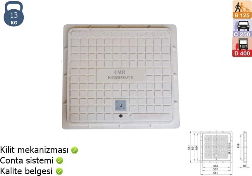 Kompozit Rogar Kapağı Beyaz I CMR-0008